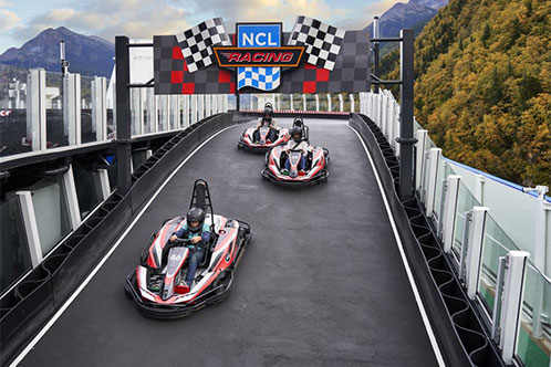 Pista de Karts en algunos barcos NCL. SoloCruceros.mx