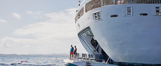 Plataforma de deportes acuáticos, Windstar Cruises. SoloCruceros.mx