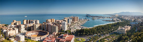 Vista aérea de la ciudad de Málaga. SoloCruceros.mx